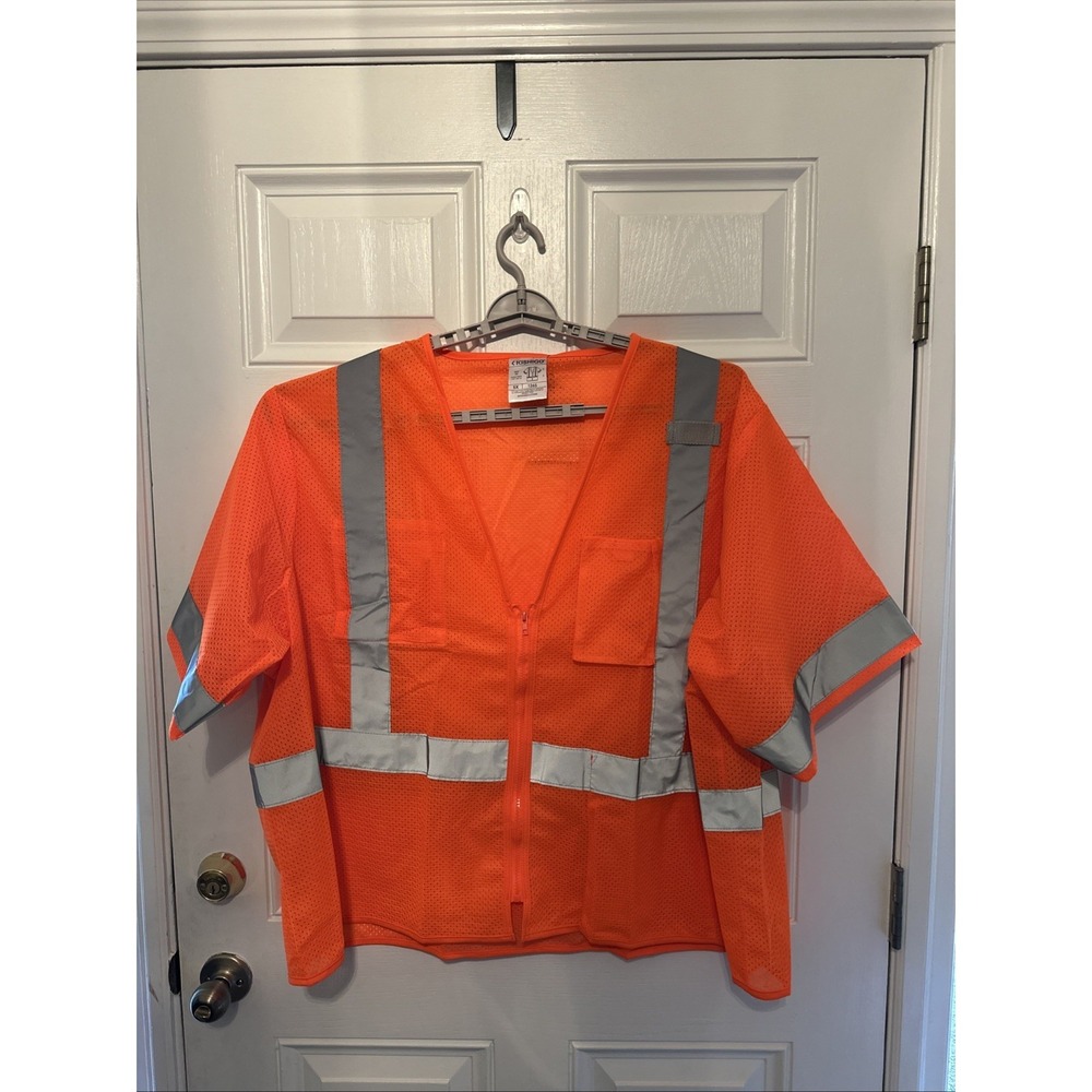 ML Kishigo Hi Vis Safety Vest 5XL Orange Reflective Mesh Zip ANSI 1265 Workwear